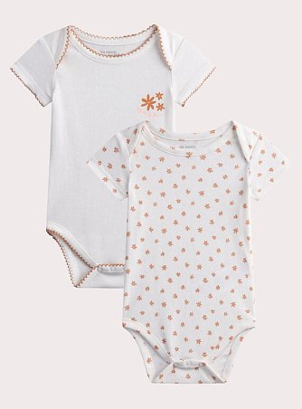 Σετ Βρεφικά Φορμάκια για Κορίτσια Orange Fleurs 2 τμχ