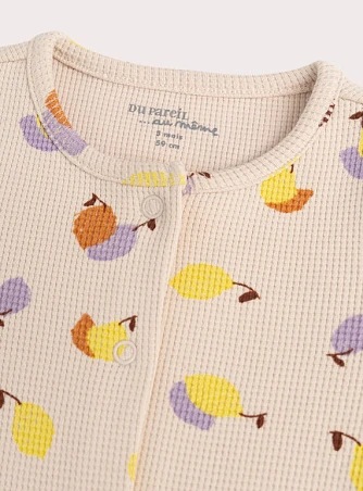 Βρεφική Πιτζάμα για Κορίτσια Beige Fruits