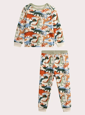Σετ Παιδικές Πιτζάμες για Αγόρια Ecru Dinosaurs
