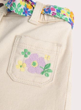 Βρεφικό Παντελόνι για Κορίτσια Beige Embroidery