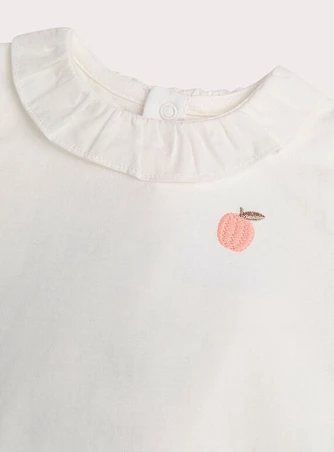 Βρεφική Μπλούζα για Κορίτσια White Peach