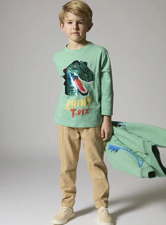 Παιδική Μπλούζα για Αγόρια Shiny T-Rex