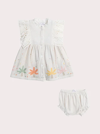 Βρεφικό Φόρεμα για Κορίτσια White Palm trees