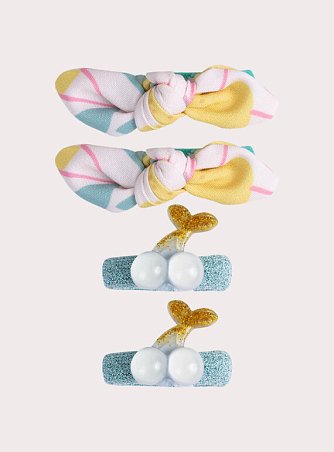 Σετ Παιδικά Λαστιχάκια Μαλλιών για Κορίτσια Blue Cherries 4 τμχ