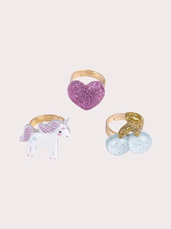 Σετ Παιδικά Δαχτυλίδια για Κορίτσια Gold Magic 3 τμχ