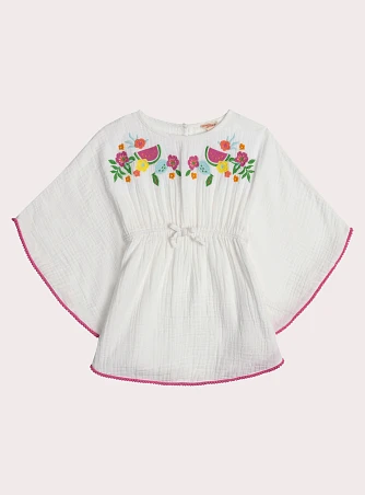 Παιδικό Πόντσο για Κορίτσια White Fruits