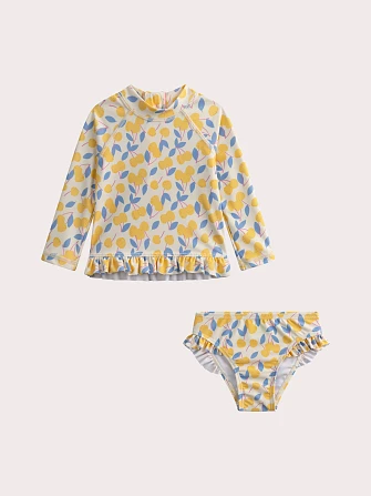 Σετ Βρεφικό Μαγιό και Αντιηλιακή Μπλούζα για Κορίτσια Lemon Print
