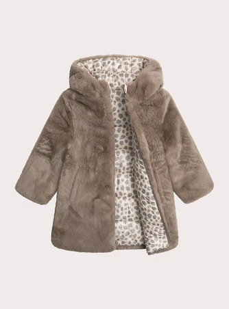 Παιδικό Μπουφάν για Κορίτσια Fluffy Print - 2 σε 1