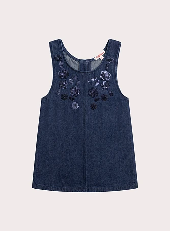 Παιδικό Φόρεμα για Κορίτσια Dark Denim Flowers