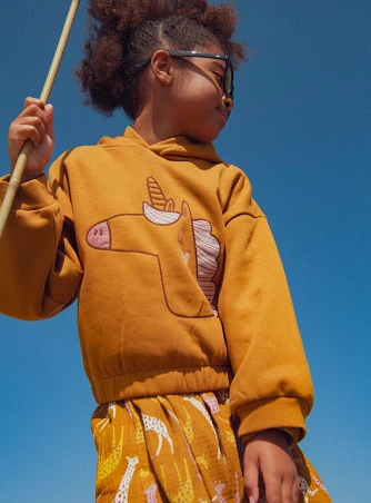 Παιδικό Φούτερ για Κορίτσια Mustard Unicorn