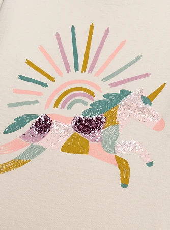 Παιδική Μπλούζα για Κορίτσια Ecru Unicorn