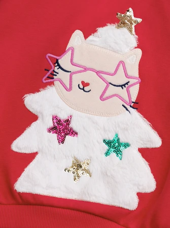 Παιδικό Φούτερ για Κορίτσια Festive Cat