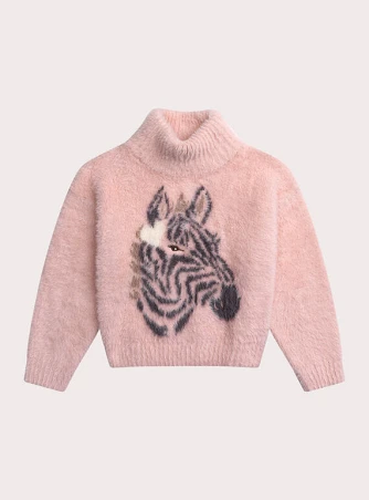 Παιδικό Πουλόβερ για Κορίτσια Pink Zebra