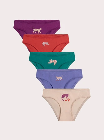 Σετ Παιδικά Εσώρουχα για Κορίτσια Multi Leopard 5 τμχ