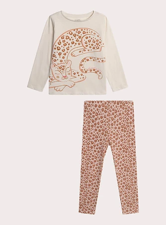 Σετ Παιδικές Πιτζάμες για Κορίτσια Sleepy Leopard