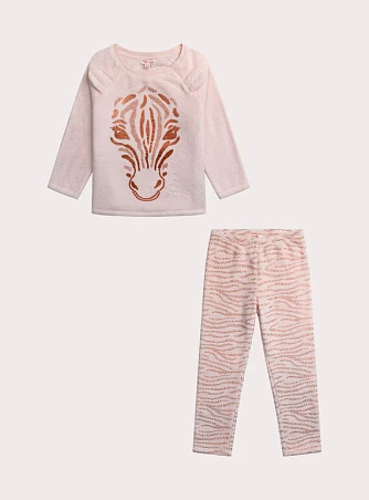 Σετ Παιδικές Πιτζάμες για Κορίτσια Soft Zebra