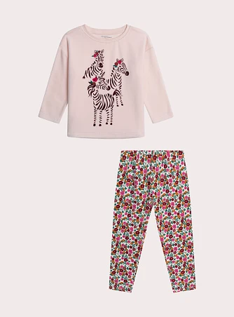 Σετ Παιδικές Πιτζάμες για Κορίτσια Flower Zebras