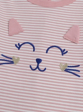 Βρεφική Ολόσωμη Πιτζάμα για Κορίτσια Stripped Cat