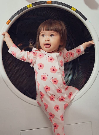 Βρεφική Ολόσωμη Πιτζάμα για Κορίτσια Flower Hearts