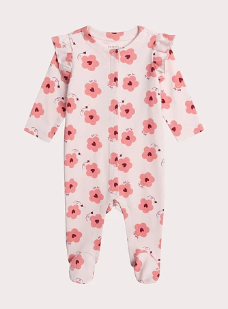 Βρεφική Ολόσωμη Πιτζάμα για Κορίτσια Flower Hearts