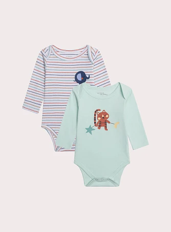 Σετ Βρεφικά Φορμάκια για Αγόρια Baby Animals 2 τμχ