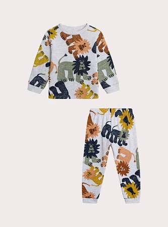 Σετ Παιδικές Πιτζάμες για Αγόρια Grey Zoo