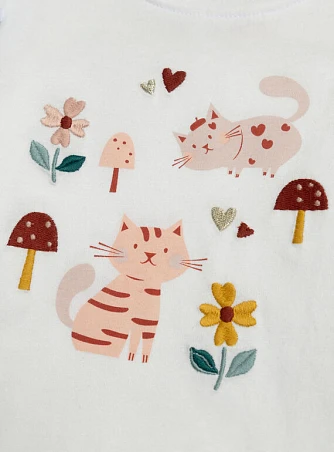 Βρεφική Μπλούζα για Κορίτσια White Kittens