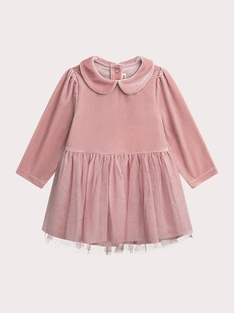 Βρεφικό Φόρεμα για Κορίτσια Pink Velour