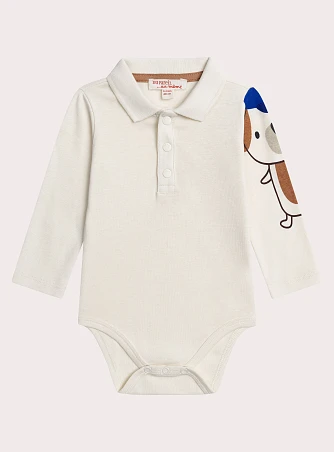 Βρεφικό Ολόσωμο Φορμάκι για Αγόρια Creme Puppy