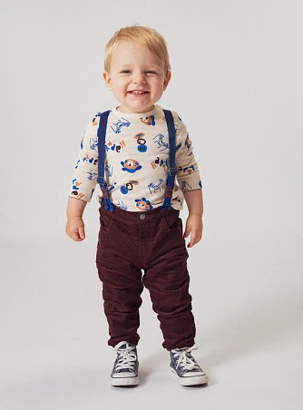 Βρεφικό Παντελόνι για Αγόρια Brown/Navy Corduroy