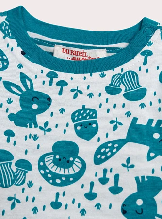 Βρεφική Μπλούζα για Αγόρια Dark Turquoise Pattern - 2 σε 1